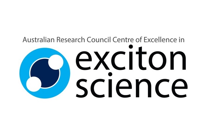 a blue eye with the words exciton science underneath