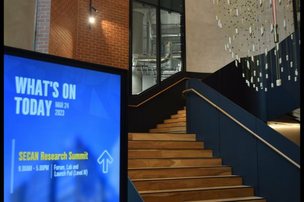 The central staircase at Melbourne Connect