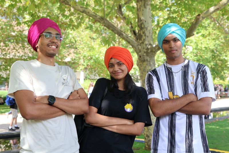 2 students wearing turbans