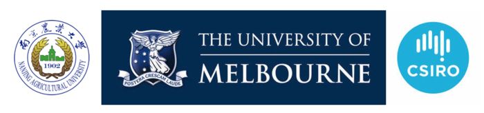 Nanjing Agricultural University logo, University of Melbourne logo, CSIRO logo