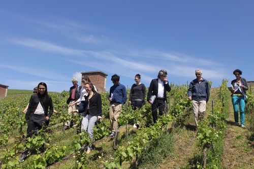 Students on location in Champagne
