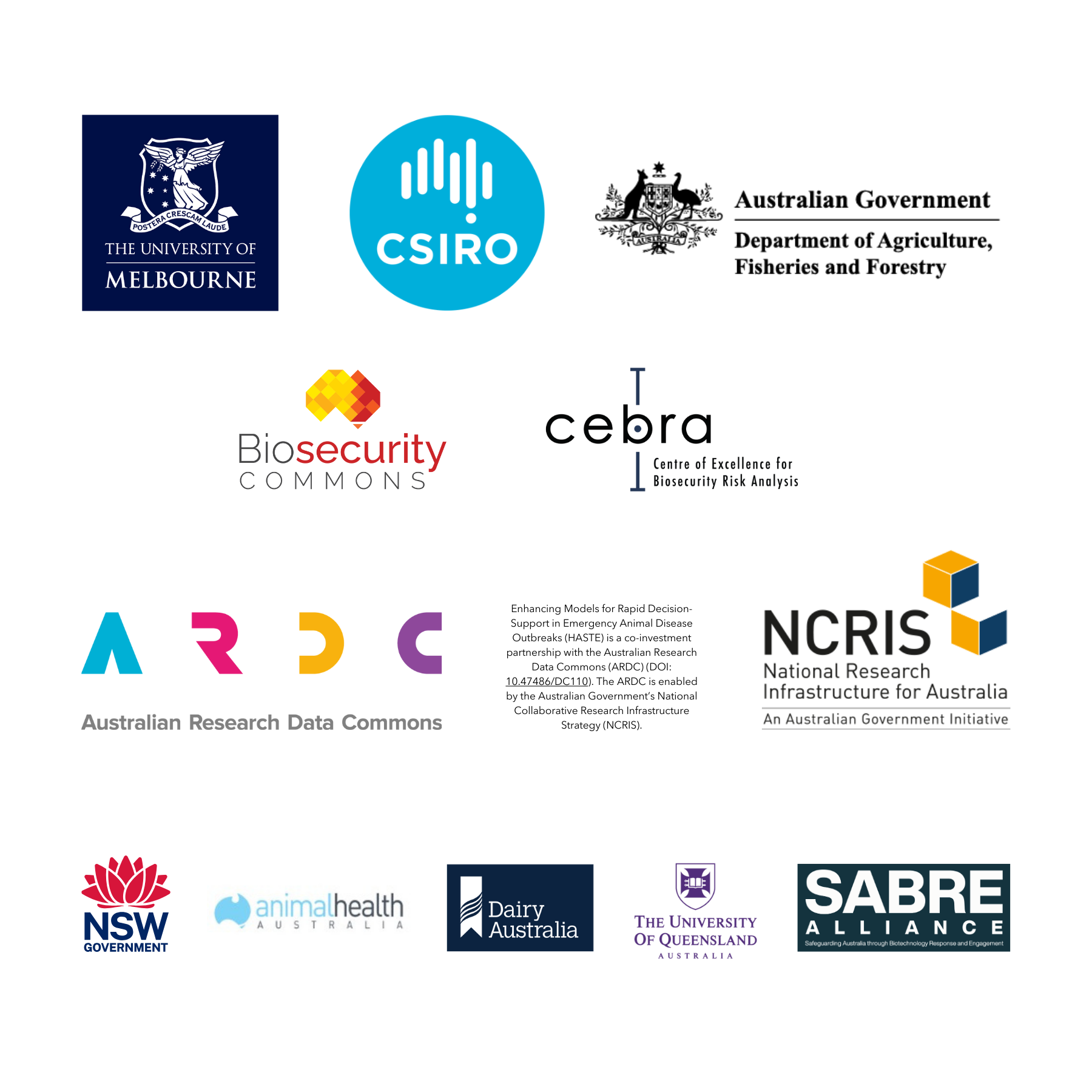 HASTE project parter logos