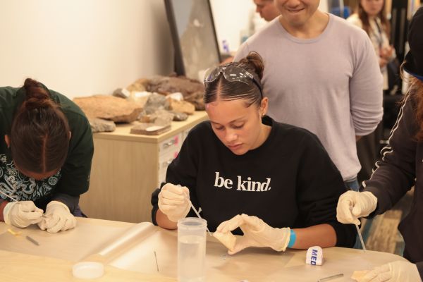 Student conducts Geology experiment