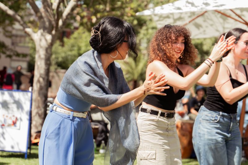 Students dancing