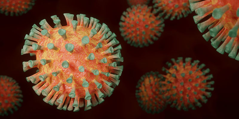 Close up of COVID virus