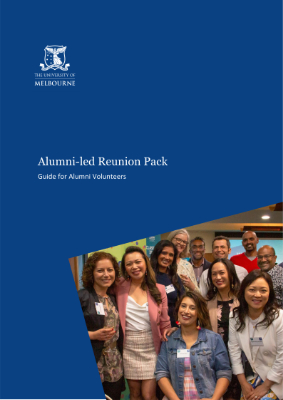 Front cover of alumni reunion pack document