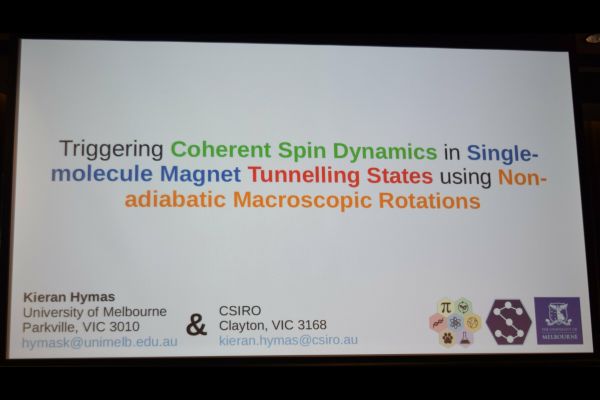 A view of a presentation title slide, reading 